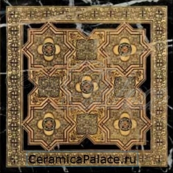 Декоративный элемент ATLAS T Nero Marquinia Gold 40x40x1 61x61x2