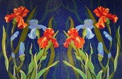 Декоративный элемент Художественное панно мастерской Factory Mosaic "Ирисы" 166х94