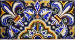 Декоративный элемент Художественное панно мастерской Factory Mosaic "Фриз Azul" 30х296
